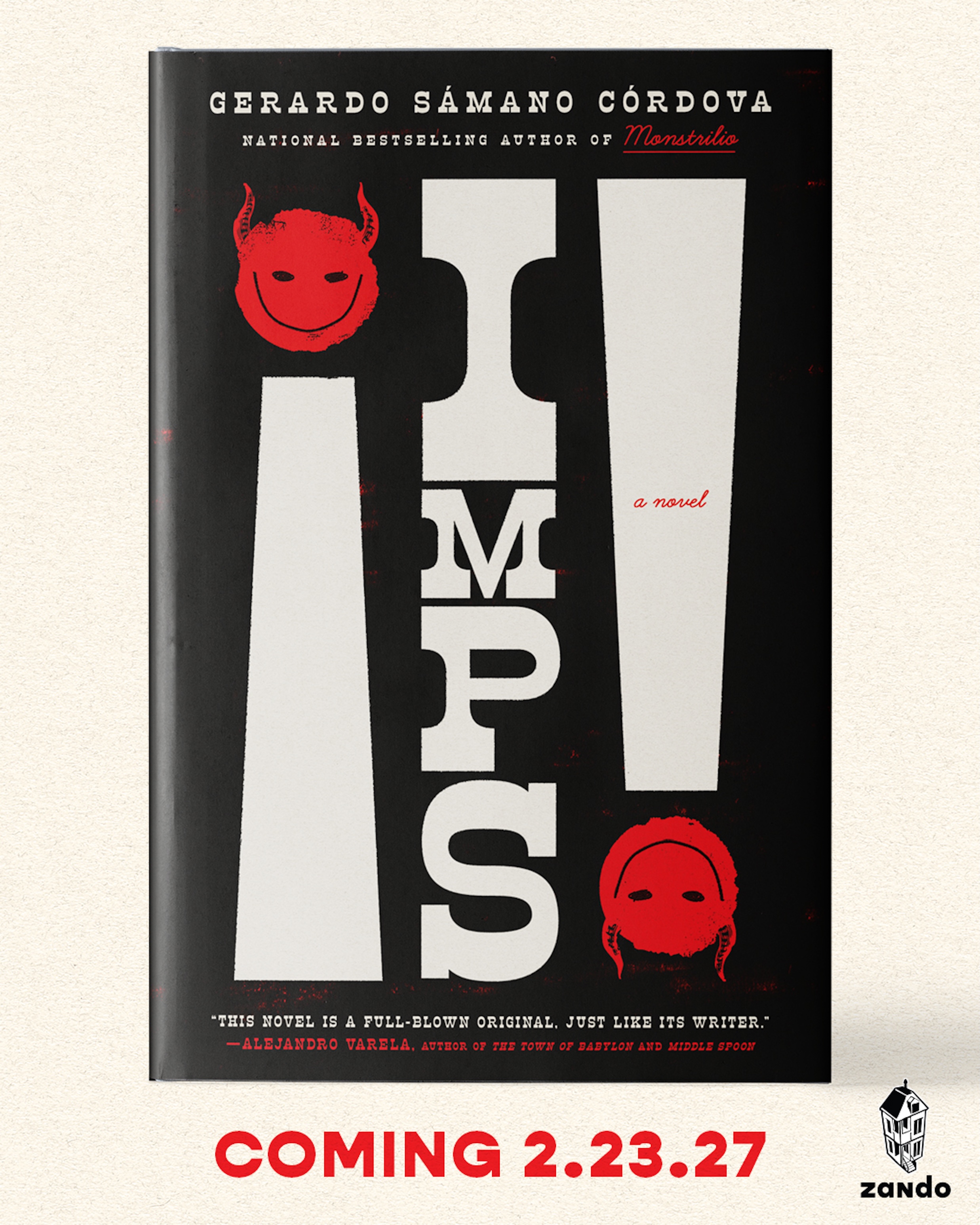 Book cover for Imps!, a novel written by Gerardo Sámano Córdova and published by Tin House.